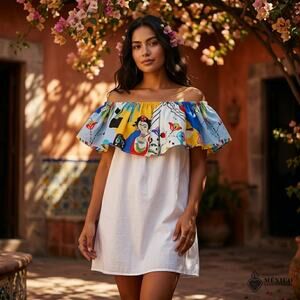 Mexican hand made  Blouse – Handmade design  peasent Large to extra large Lucha